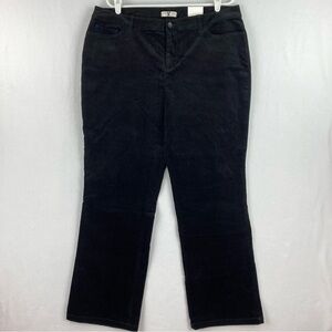 Coldwater Creek Women’s Black Corduroy Pants 
Size W 18 Natural Fit Stretch NWT